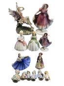 ROYAL DOULTON FIGURINES (4) - 'Elaine', 'The Rag Doll', 'Paisley Shawl' and 'Penny', a parcel of