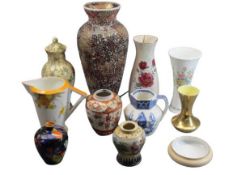 MIXED VASES & JUGS GROUP with a Rosenthal circular trinket dish lacking cover, items include a