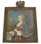 18TH CENTURY PORTRAIT MINIATURE OF CATHERINE II (Catherine the Great) Empress of Russia, painted