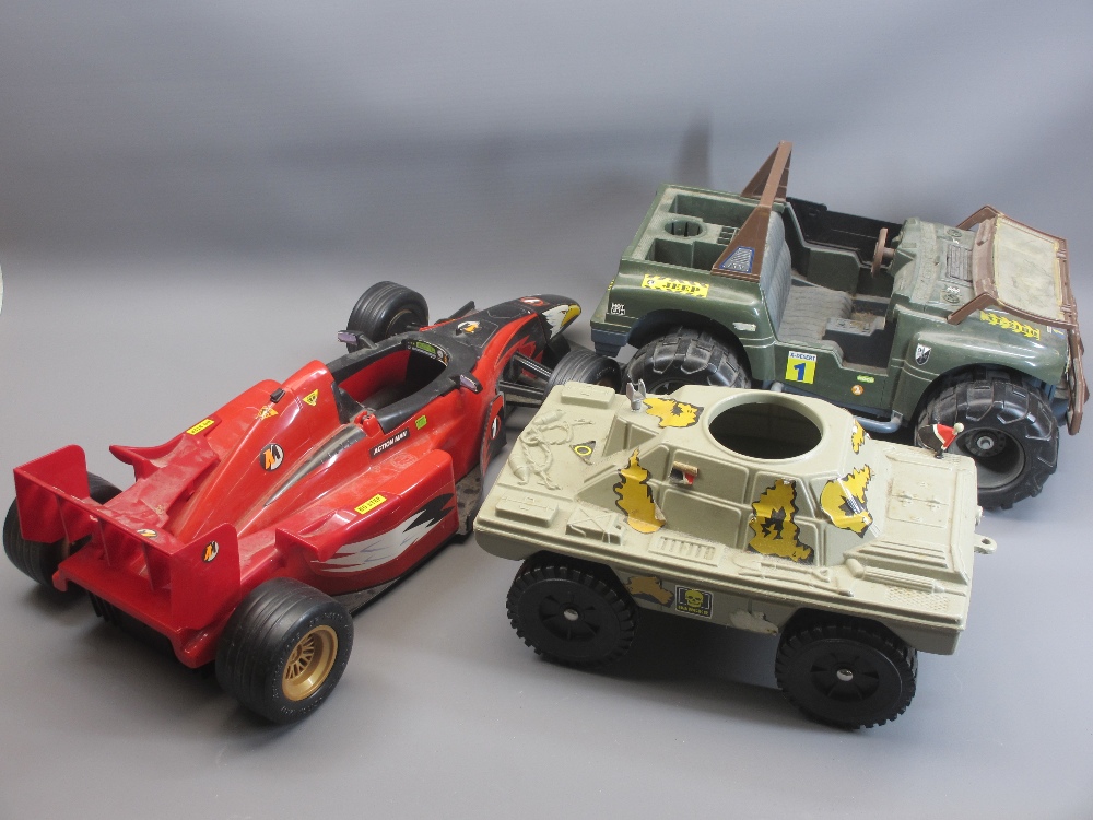 LARGE TOY VEHICLES (3) - to include a military jeep and a parcel of Scalextric racing track - Image 2 of 6