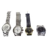 GENTLEMAN'S WRISTWATCHES (4) - three of which are branded but believed replica along with a