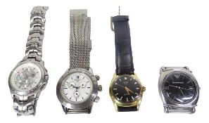GENTLEMAN'S WRISTWATCHES (4) - three of which are branded but believed replica along with a