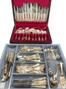 KINGS PATTERN CUTLERY - a loose quantity with a cased canteen of other cutlery, 82 and 45 pieces