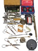 MIXED COLLECTABLES GROUP to include two vintage fishing reels, decorative steel and other