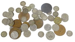 GEORGE III & LATER BRITISH COINAGE - 57 items to include a 1799 George III halfpenny, 24 thrupenny