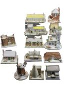 COALPORT BONE CHINA COTTAGES & BUILDINGS - 13 including the 'Bottle Oven' Coalport china works,