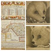 SUE WILLIS limited edition prints (a pair) - Teddy bears, signed in pencil, 26 x 21cms and an