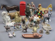 MIXED FIGURINES/ANIMALS GROUP to include Royal Doulton 'The Old Balloon Seller' HN1315, Beswick
