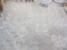 CUT & OTHER DRINKING GLASSWARE & PEDESTAL SUNDAE DISHES - a good selection to include Webb