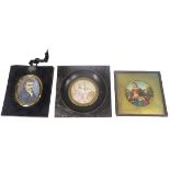 CIRCA 1800 & LATER PORTRAIT MINIATURES & ONE OTHER to include an oval study of a gentleman on