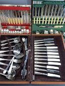 CASED CANTEENS OF CUTLERY (3) - each set appears near complete with additions