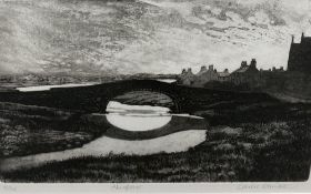 CARLOE RANDALL limited edition (5/20) etching - The Bridge at Aberfraw, signed and entitled, 22 x