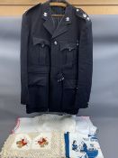 GWYNEDD CONSTABULARY BLAZER and a quantity of crocheted table ware