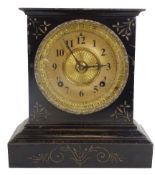 ANSONIA CLOCK COMPANY METAL CASED MANTEL CLOCK - with gilt detail to the case and bezel having a