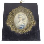 PROBABLY FRENCH LATE 18TH CENTURY PORTRAIT MINIATURE OF A LADY ON IVORY SLIP - wearing a lace collar