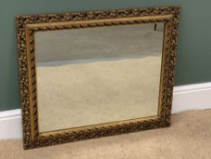 GILT FRAMED WALL MIRROR, 64cms H, 77cms W