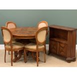 DINING ROOM FURNITURE - reproduction walnut effect circular topped dining table, 78cms H, 120cms