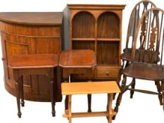 FURNITURE ASSORTMENT to include antique mahogany floorstanding corner cupboard, 81cms H, 71cms W,
