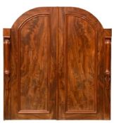 ANTIQUE MAHOGANY FURNITURE DOORS, 130 x 62cms