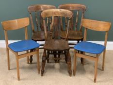 FURNITURE PARCEL - a pair of mid-Century kitchen chairs with vinyl seats, 75cms H, 40cms W, 36cms