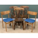 FURNITURE PARCEL - a pair of mid-Century kitchen chairs with vinyl seats, 75cms H, 40cms W, 36cms