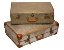 VINTAGE SUITCASES one by Adamant, 21cms H, 71cms W, 45cms D and another smaller