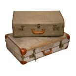 VINTAGE SUITCASES one by Adamant, 21cms H, 71cms W, 45cms D and another smaller