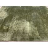 LARGE MODERN RUG - green coloured with discreet floral design, 320 x 245cms