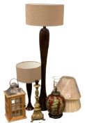 MODERN FURNISHING STANDARD LAMP with a matching table lamp, a reproduction Chinese glass table lamp,