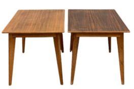 MORRIS OF GLASGOW CUMBRAE FURNITURE - teak dining tables, a pair, 74cms H, 139cms W, 70cms D