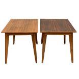 MORRIS OF GLASGOW CUMBRAE FURNITURE - teak dining tables, a pair, 74cms H, 139cms W, 70cms D