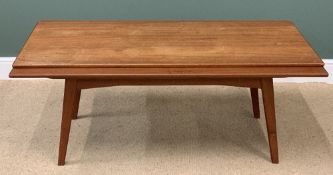 MID-CENTURY TEAK EFFECT METAMORPHIC COFFEE TABLE, 57cms H, 140cms W, 60cms D (110cms open)