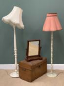 FURNITURE ASSORTMENT to include a painted standard lamp, an onyx standard lamp (152cms H the