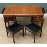 MID-CENTURY TEAK TYPE DINING FURNITURE - White & Newton Ltd 'Peterfield' extending dining table,