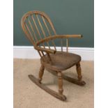 CHILD'S VINTAGE ELM ROCKING CHAIR, 68cms H, 42cms W, 30cms D