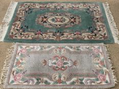 CHINESE WASHED RUGS (2), 162 x 93cms and 122 x 62cms