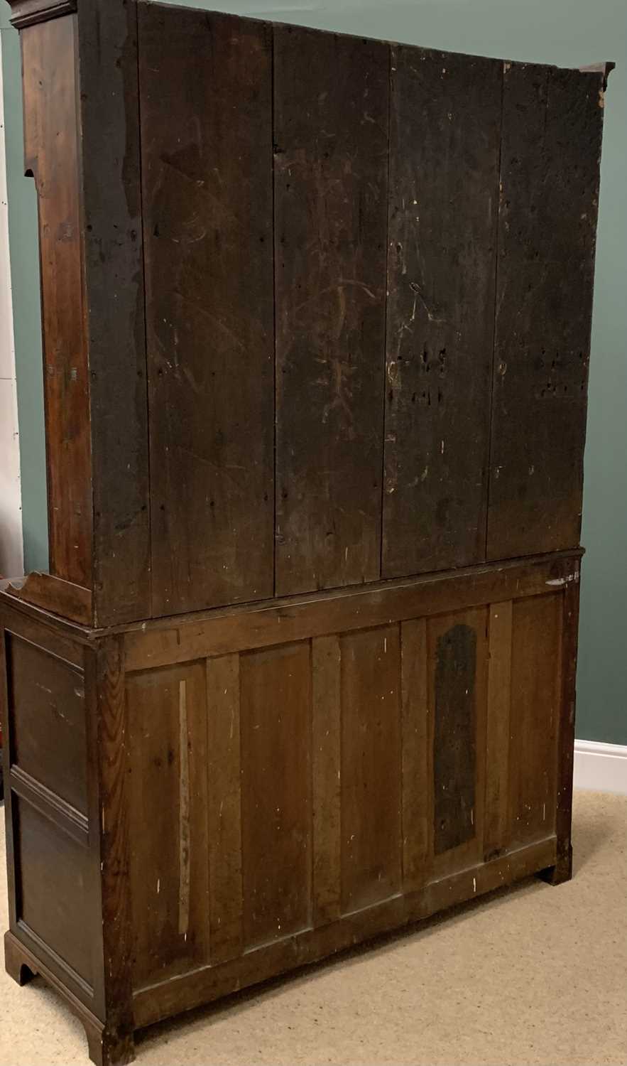 19th CENTURY OAK & MAHOGANY DRESSER, the base with two deep drawers over two cupboard doors and - Image 6 of 6