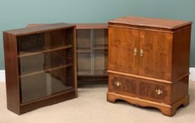 MID-CENTURY TYPE BOOKCASES with label 'Gibbs Furniture', 84cms H, 76cms W, 24cms D and another 78cms