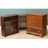 MID-CENTURY TYPE BOOKCASES with label 'Gibbs Furniture', 84cms H, 76cms W, 24cms D and another 78cms