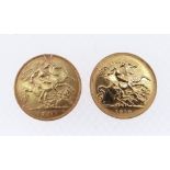 TWO GOLD HALF SOVEREIGNS, dated 1910 and 1912, 7.9gms overall (2) Provenance: deceased estate