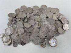 ASSORTED COINS comprising Parthian style pendant coin, 1893 crown, half crowns and other silver