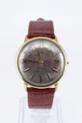 JEAGER LE COULTRE GOLD PLATED GENTS WRISTWATCH, c. 1950s, 'Master Mariner', ref. E555, silvered dial