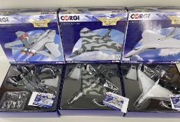 THREE CORGI SCALE MODELS OF POST WAR MILITARY JETS, ltd edns, comprising 1:72 scale Panavia