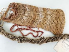 THREE AUSTRALIAN ABORIGINAL BODY ORNAMENTS, comprising rare Lardil possum and human hair twisted