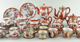 SIX JAPANESE KUTANI PORCELAIN PART COFFEE OR TEASETS, including one decorated with Rakkan, one
