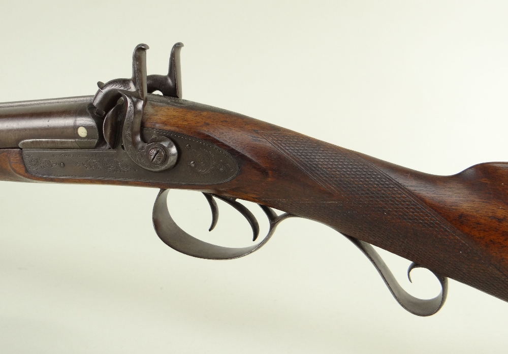 DOUBLE-BARELLED PERCUSSION SPORTING GUN, 18mm calibre, ramrod, mid-19th Century, by W. Roberts & Co, - Image 7 of 28