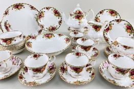 ROYAL ALBERT 'OLD COUNTRY ROSES' TEA SERVICE, comprising six each of teacups, saucers, tea plates,