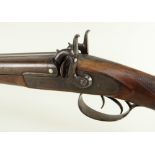 DOUBLE-BARELLED PERCUSSION SPORTING GUN, 18mm calibre, ramrod, mid-19th Century, by W. Roberts & Co,