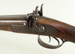 DOUBLE-BARELLED PERCUSSION SPORTING GUN, 18mm calibre, ramrod, mid-19th Century, by W. Roberts & Co,