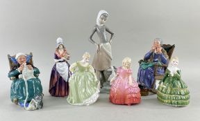 ASSORTED BONE CHINA FIGURINES, comprising Royal Doulton HN2552 A Stitch in Time, HN2256 Twilight,